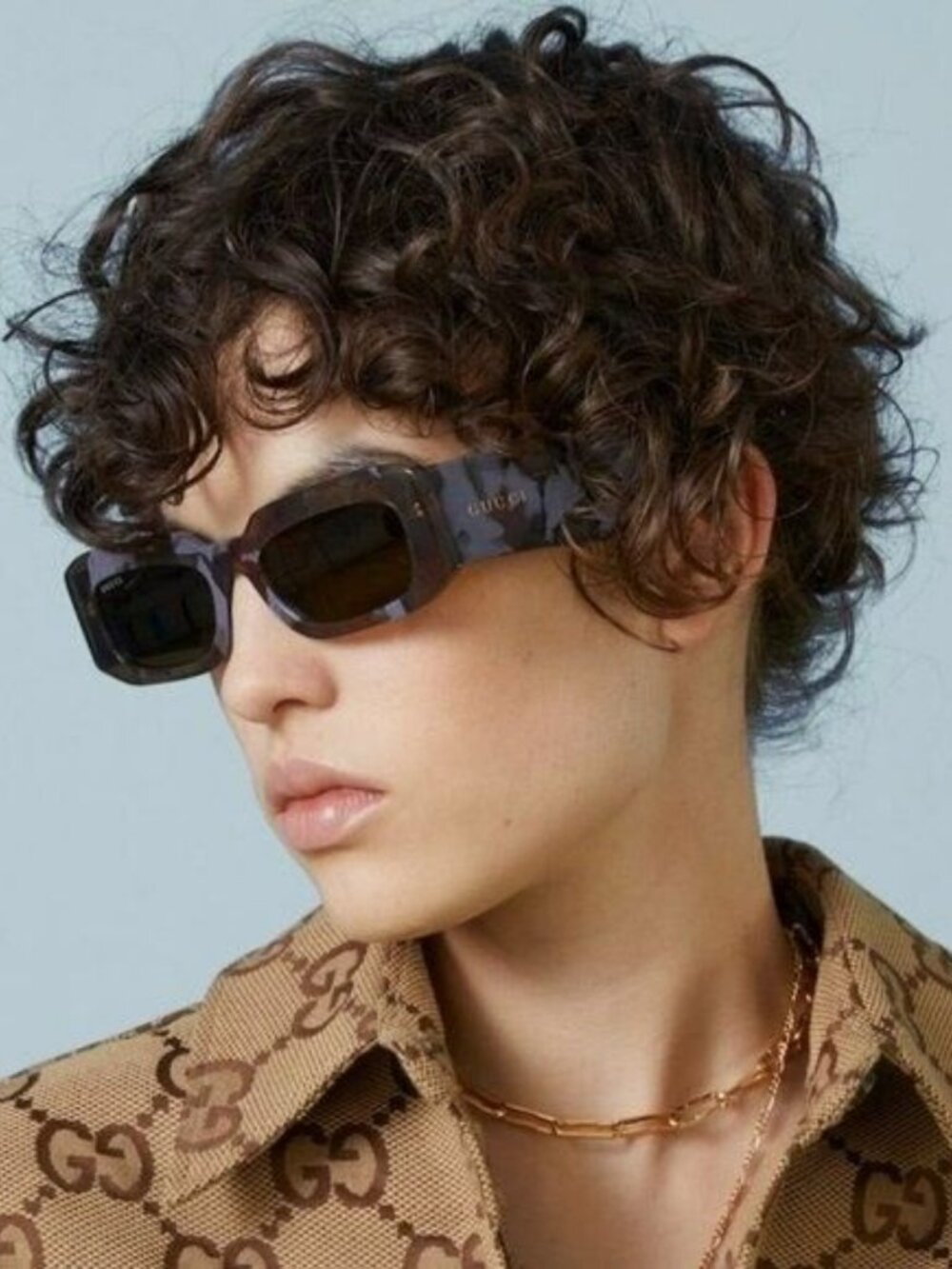 GUCCI GG1426S 003 SPOTTED LILAC HAVANA RECTANGLE SUNGLASSES